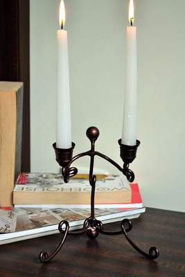 AG Gifts Iron 2 - Cup Candle Holder Brown, Pack of 1 AG Gifts Iron 2 - Cup Candle Holder Brown, Pack of 1