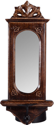 Sajja Crafts Wood Carving Candle Stand For Wall Wooden 1 - Cup Candle Holder Brown, Pack of 1