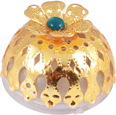 Ashiana Metal LED Domb lights pair - gold light Plastic Tealight Holder Gold, Pack of 2