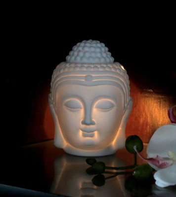 Importwala Ceramic Tealight Holder White, Pack of 1