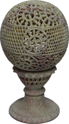 33% OFF on Artist Haat Handcrafted Hand Carved Natural Soapstone Stoneware 1 - Cup Tealight Holder Beige, Pack of 1