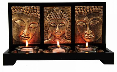 17% OFF on Lemontree Polyresin 3 - Cup Tealight Holder Gold, Pack of 1