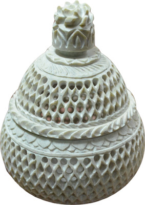 60% OFF on Artist Haat Natural Soapstone Hand carved Plain Design2 Jar Stoneware 1 - Cup Tealight Holder Beige, Pack of 1