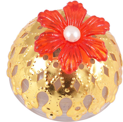 17% OFF on Ashiana Metal LED Domb lights pair - multicolour flikering light Crystal Tealight Holder Red, Pack of 2