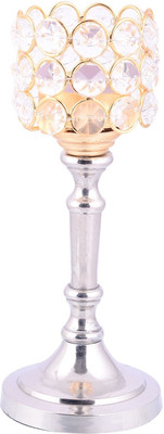 Sheela's Arts & Crafts Crystal 1 - Cup Tealight Holder Gold, Pack of 1