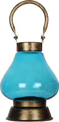 50% OFF on Parkash Candle Lantern Glass, Iron Tealight Holder Blue, Pack of 2