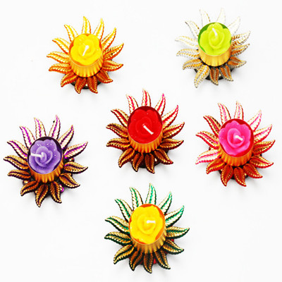 9% OFF on Ghasitaram Gifts Set of 6 Colourful Floating T-Lites Plastic Tealight Holder Multicolor, Pack of 6