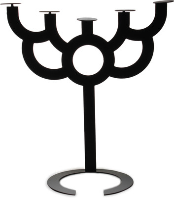 10% OFF on Glazer Metal Art 5 Way Black Finish Candle Stand Steel 5 - Cup Tealight Holder Black, Pack of 1