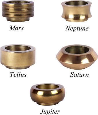 88% OFF on Sutra Decor Planet Designs Cast Iron 1 - Cup Tealight Holder Yellow, Pack of 5