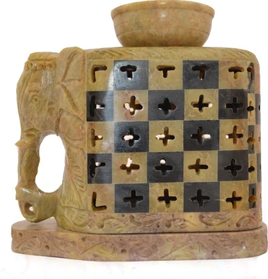 20% OFF on Kriti Creations Coloured Stone Aroma Lamps Stoneware 1 - Cup Tealight Holder Yellow, Pack of 1