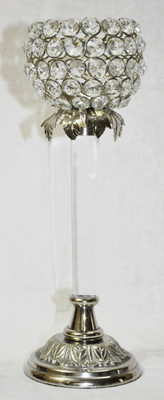 Lal Haveli Steel 1 - Cup Candle Holder Silver, Pack of 1