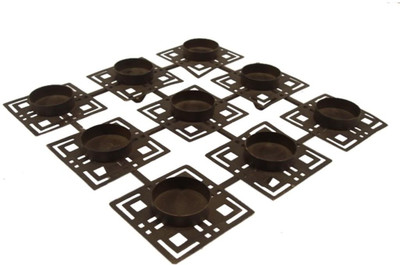 GolMaalShop Iron Tealight Holder Black, Pack of 3