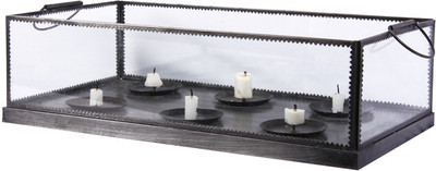 89% OFF on Sutra Decor Glass 6 - Cup Candle Holder Set Black, Pack of 1