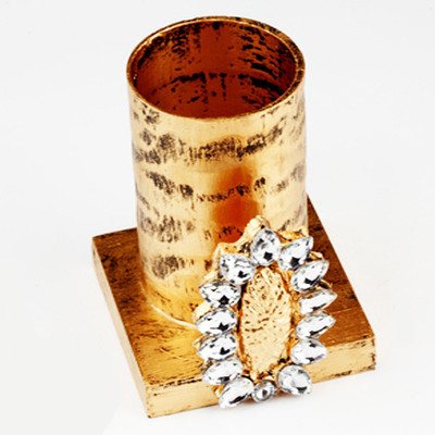 9% OFF on Ghasitaram Gifts Napkin Cum Spoon Stand Plastic Tealight Holder Gold, Pack of 1