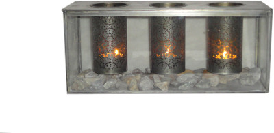40% OFF on Exim 11 Iron, Glass 3 - Cup Tealight Holder Silver, Pack of 1 40% OFF on Exim 11 Iron, Glass 3 - Cup Tealight Holder Silver, Pack of 1