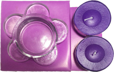Toygully Glass 2 - Cup Tealight Holder Set Purple, Pack of 3 Toygully Glass 2 - Cup Tealight Holder Set Purple, Pack of 3