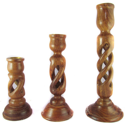 33% OFF on Pindia Beautiful Duel Spiral Design Decorative Wooden 3 - Cup Candle Holder Set Brown, Pack of 3 33% OFF on Pindia Beautiful Duel Spiral Design Decorative Wooden 3 - Cup Candle Holder Set Brown, Pack of 3