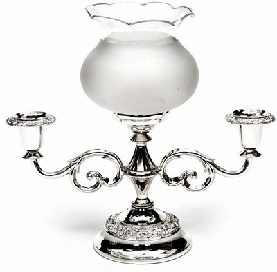 24% OFF on Queen Anne Silver Plated 3 - Cup Candle Holder Silver, Pack of 1