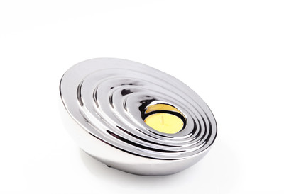 Fennel Ceramic Tealight Holder Silver, Pack of 1 Fennel Ceramic Tealight Holder Silver, Pack of 1