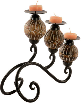 4% OFF on Decorhand Wooden, Iron 3 - Cup Candle Holder Brown, Pack of 1 4% OFF on Decorhand Wooden, Iron 3 - Cup Candle Holder Brown, Pack of 1