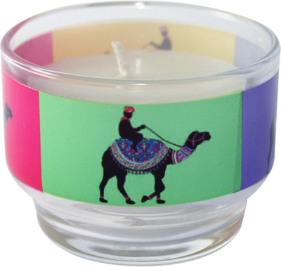 10% OFF on Kolorobia Glass 1 - Cup Candle Holder Multicolor, Pack of 1