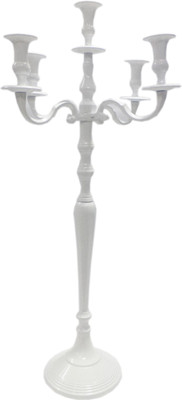 43% OFF on KKD DecoHomz Small Aluminium 5 - Cup Candle Holder White, Pack of 1