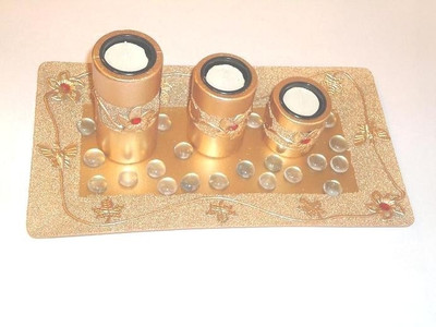 16% OFF on Eventz Gifts Wooden 4 - Cup Tealight Holder Set Gold, Pack of 4 16% OFF on Eventz Gifts Wooden 4 - Cup Tealight Holder Set Gold, Pack of 4