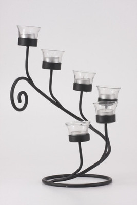 7% OFF on Goyal India Iron 6 - Cup Tealight Holder Black, Clear, Pack of 1