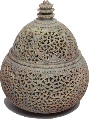 20% OFF on Artist Haat Handcrafted Hand Carved Natural Soapstone Stoneware 1 - Cup Tealight Holder Beige, Pack of 1