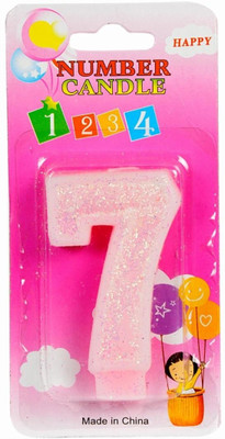 Ollington St. Collection 7 Number Shaped - Pink Birthday Candle