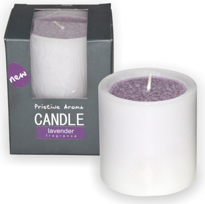 DECO aro Lavender Pillar D/C Wax Candle DECO aro Lavender Pillar D/C Wax Candle