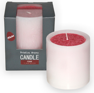 DECO aro Rose Pillar D/C Wax Candle DECO aro Rose Pillar D/C Wax Candle