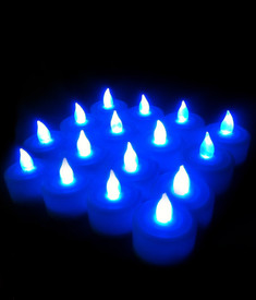 Grace Gully Set Of 2 Tea Light Diya's Candle (Blue, Pack Of 12)