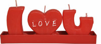 Indigo Creatives I Love you Alphabet Passion Red Candle