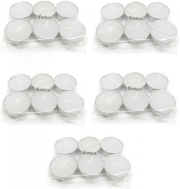Indian Reverie Vanilla Scented Tea Lights Candle (White, Pack Of 30)