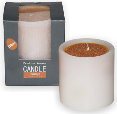 DECO aro Orange Pillar D/C Wax Candle DECO aro Orange Pillar D/C Wax Candle