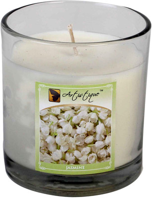 Artistique 7 Oz Clear Cup Jasmine Fragrance Jar Candle Artistique 7 Oz Clear Cup Jasmine Fragrance Jar Candle