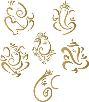 24% OFF on WallDesign Mini Ganesha Set Of 6 Bike Sticker Windows Car Sticker