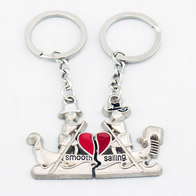 ShopeGift Smooth Sailing Couple Pendant Metal Magnetic Key Chain ShopeGift Smooth Sailing Couple Pendant Metal Magnetic Key Chain