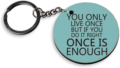 70% OFF on Tiedribbons You Only Live Wooden Circle Key Chain 70% OFF on Tiedribbons You Only Live Wooden Circle Key Chain