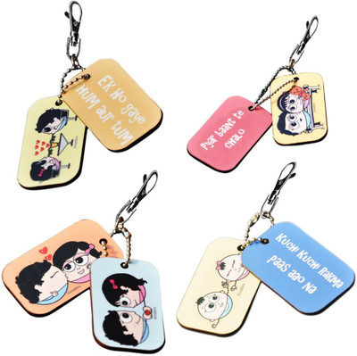 50% OFF on Little India 4 Love Bite Valentine Couple Dangler Bagtags Set 161 Locking Key Chain