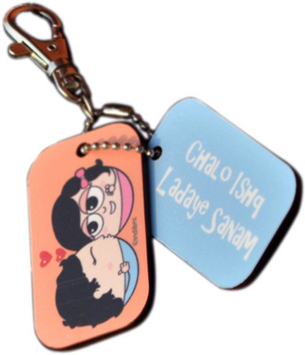 62% OFF on Little India Fancy Love Bite Couple Dangler Set cum Bagtag Gift 128 Locking Key Chain