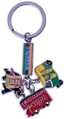 The Bombay Store Assorted Charms Metal (Elephant,Rickshaw & Best Bus) Keychain The Bombay Store Assorted Charms Metal (Elephant,Rickshaw & Best Bus) Keychain