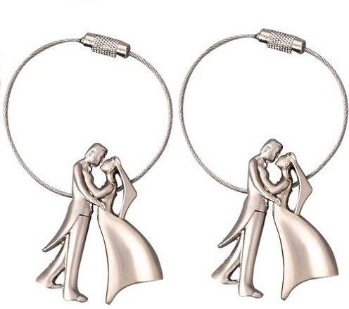 50% OFF on Phoenix Pack of 2 Bride & Groom Metal Wire Locking Locking Key Chain 50% OFF on Phoenix Pack of 2 Bride & Groom Metal Wire Locking Locking Key Chain