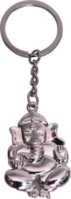 Confident MVP212 Metal Ganesha Silver Color Key Chain (Silver)