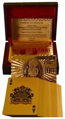 54% OFF on Basement Bazaar Gold Playing Cards with Mango Wood Box and Certificate