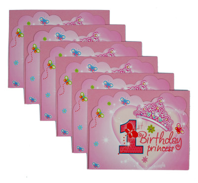 Funcart Sweet At One Princess Invitation Card