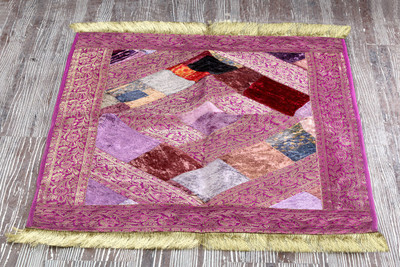 64% OFF on Jodhaa Purple, Gold Velvet Carpet