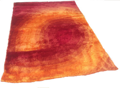 6% OFF on Home Goods Orange, Red Micro Polyester Pile Carpet
