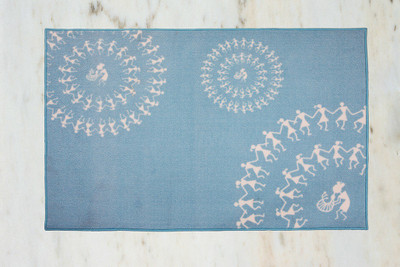 Pink Guppy Blue, White Polyester Carpet